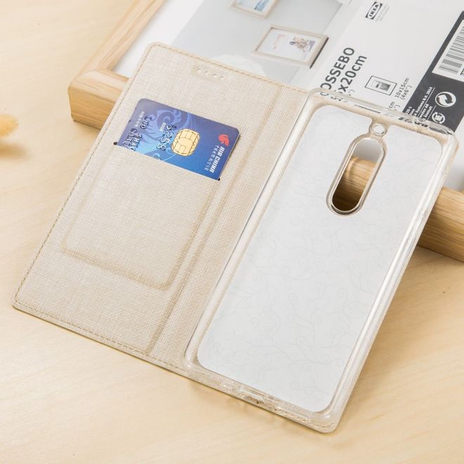 Vili Dmx - Nokia 5 Hülle - Case aus Leder - mit Standfunktion - gold