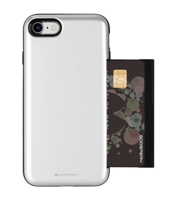 Goospery - LG Q6 / Q6 Plus Case - Hülle aus Plastik - Happy Bumper Series - silber