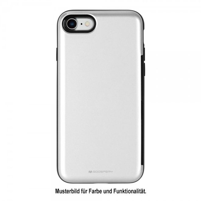 Goospery - LG Q6 / Q6 Plus Case - Hülle aus Plastik - Happy Bumper Series - silber