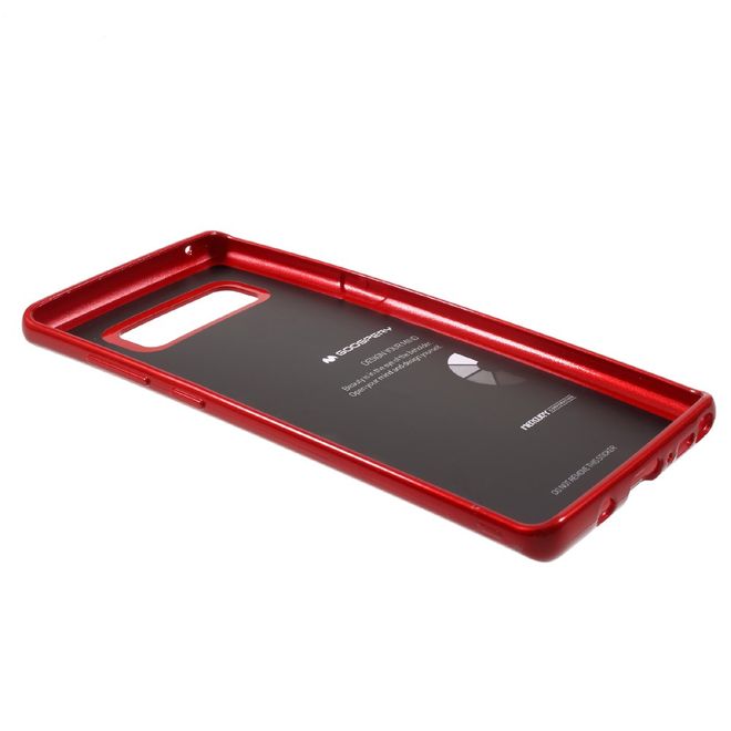 Goospery - Hülle für Samsung Galaxy Note 8 - TPU Soft Case - Pearl Jelly Series - rot