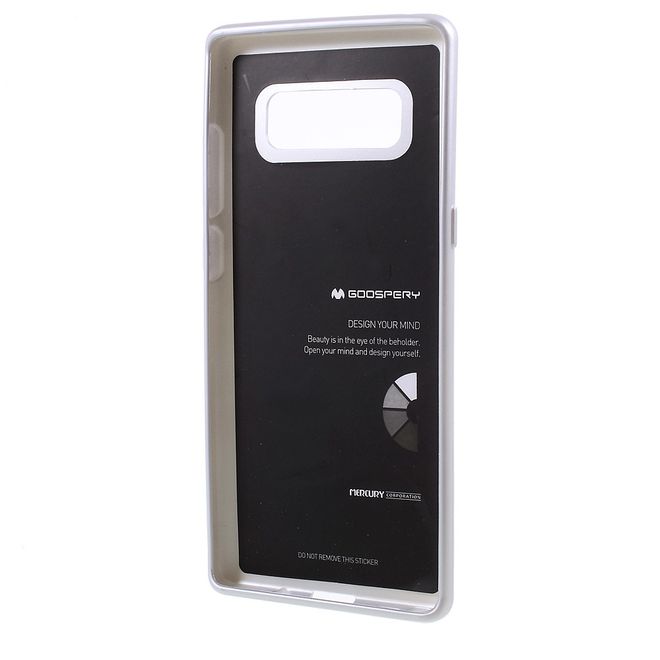 Goospery - Handy Hülle für Samsung Galaxy Note 8 - TPU Soft Case - i Jelly Metal Series - silber