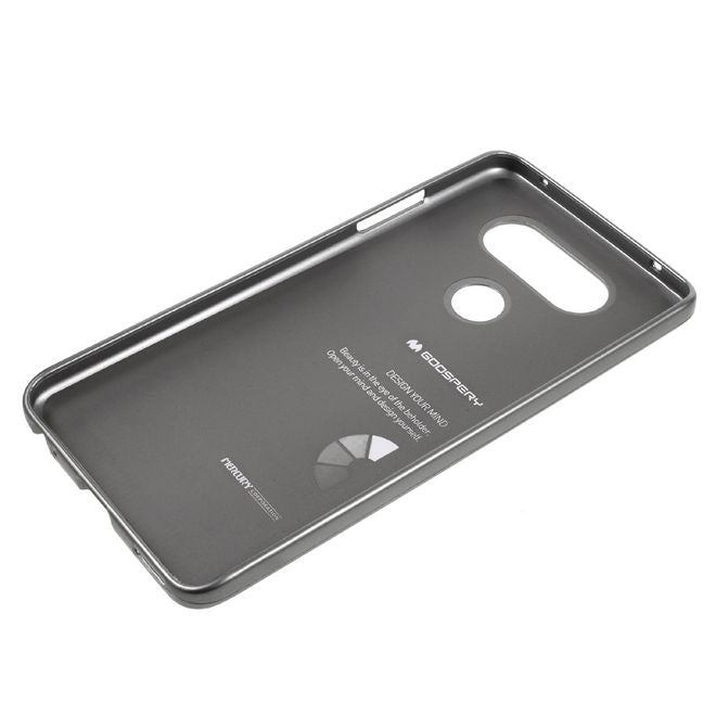 Goospery - Handy Hülle für LG Q6 / Q6 Plus - TPU Soft Case - i Jelly Metal Series - grau