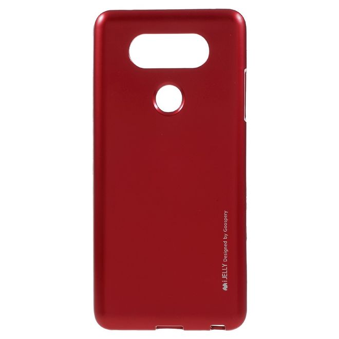 Goospery - Handy Hülle für LG Q6 / Q6 Plus - TPU Soft Case - i Jelly Metal Series - rot