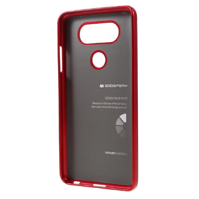 Goospery - Handy Hülle für LG Q6 / Q6 Plus - TPU Soft Case - i Jelly Metal Series - rot