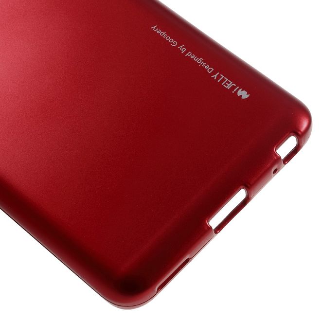 Goospery - Handy Hülle für LG Q6 / Q6 Plus - TPU Soft Case - i Jelly Metal Series - rot