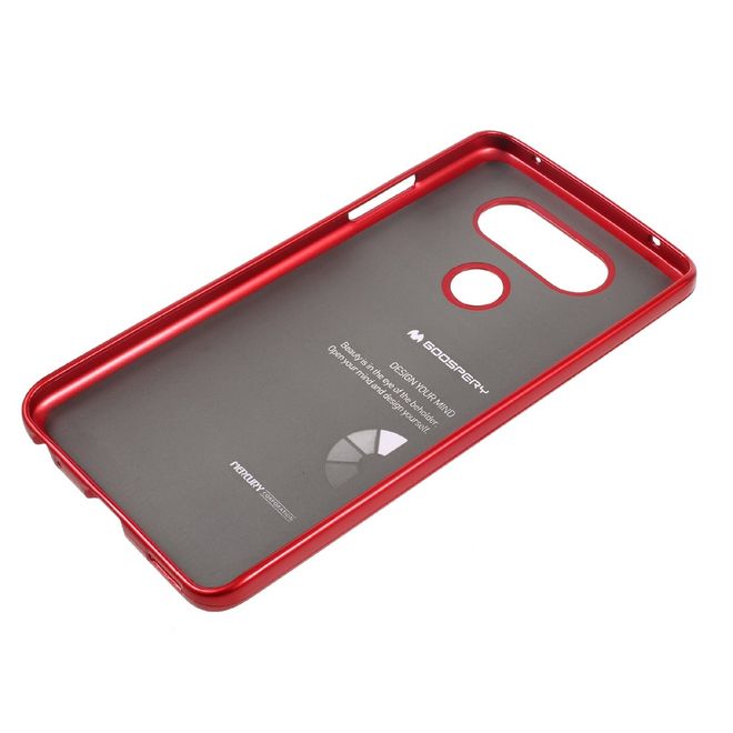 Goospery - Handy Hülle für LG Q6 / Q6 Plus - TPU Soft Case - i Jelly Metal Series - rot