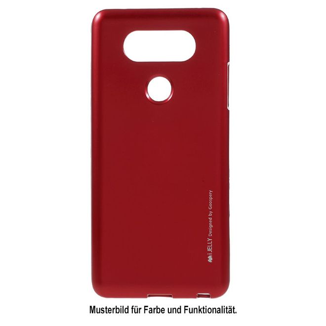 Goospery - Handy Hülle für LG Q6 / Q6 Plus - TPU Soft Case - i Jelly Metal Series - rot