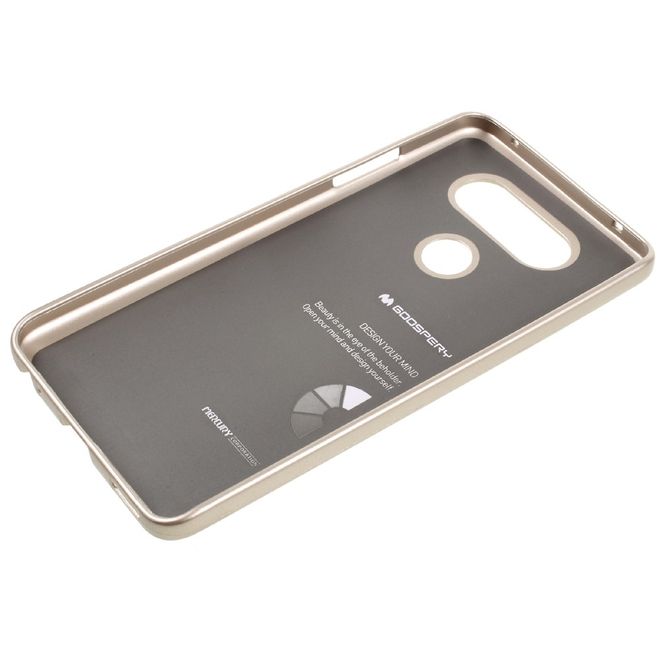 Goospery - Handy Hülle für LG Q6 / Q6 Plus - TPU Soft Case - i Jelly Metal Series - gold