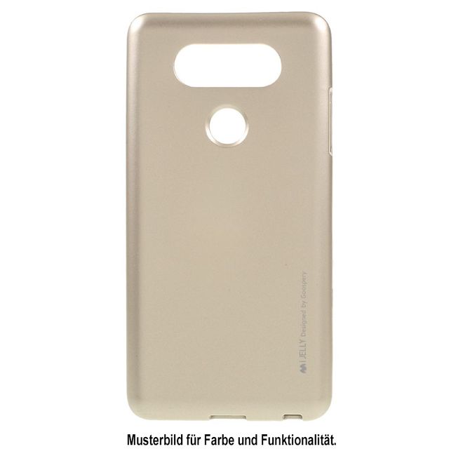 Goospery - Handy Hülle für LG Q6 / Q6 Plus - TPU Soft Case - i Jelly Metal Series - gold
