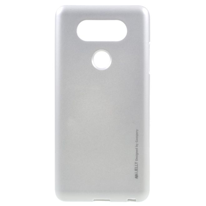 Goospery - Handy Hülle für LG Q6 / Q6 Plus - TPU Soft Case - i Jelly Metal Series - silber