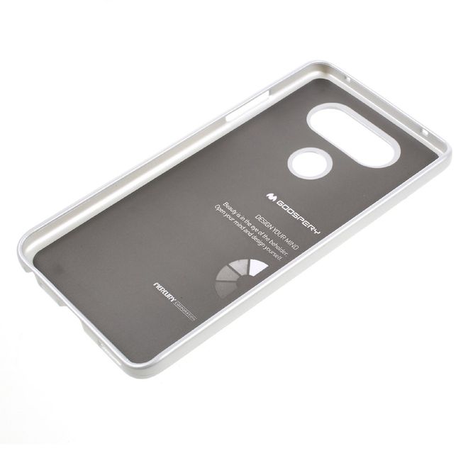 Goospery - Handy Hülle für LG Q6 / Q6 Plus - TPU Soft Case - i Jelly Metal Series - silber