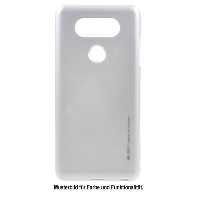 Goospery - Handy Hülle für LG Q6 / Q6 Plus - TPU Soft Case - i Jelly Metal Series - silber