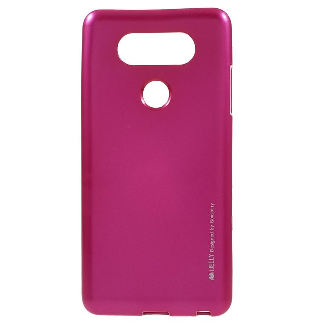 Goospery - Handy Hülle für LG Q6 / Q6 Plus - TPU Soft Case - i Jelly Metal Series - rosa