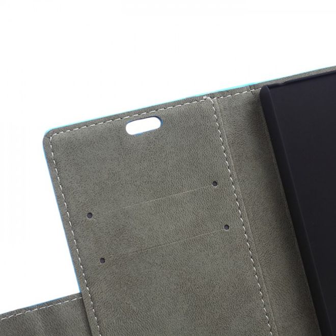 Huawei Honor 7i Klassisches Leder Case mit Standfunktion und Kreditkartenslots - schwarz
