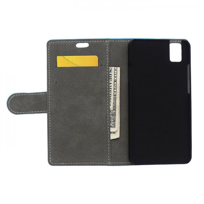 Huawei Honor 7i Klassisches Leder Case mit Standfunktion und Kreditkartenslots - schwarz