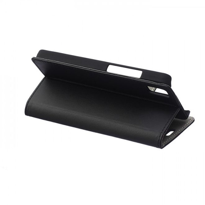 Huawei Honor 7i Klassisches Leder Case mit Standfunktion und Kreditkartenslots - schwarz