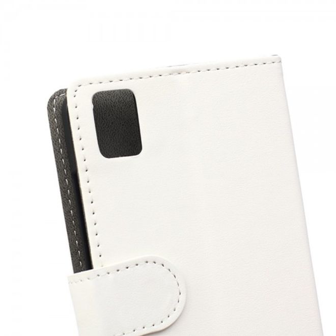 Huawei Honor 7i Klassisches Leder Case mit Standfunktion und Kreditkartenslots - weiss