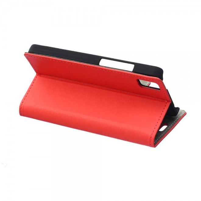 Huawei Honor 7i Klassisches Leder Case mit Standfunktion und Kreditkartenslots - rot