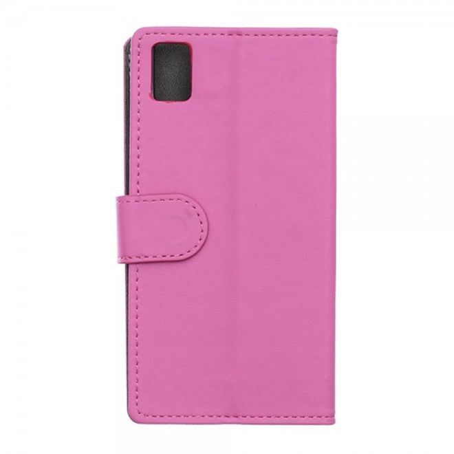 Huawei Honor 7i Klassisches Leder Case mit Standfunktion und Kreditkartenslots - rosa