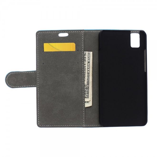 Huawei Honor 7i Klassisches Leder Case mit Standfunktion und Kreditkartenslots - rosa