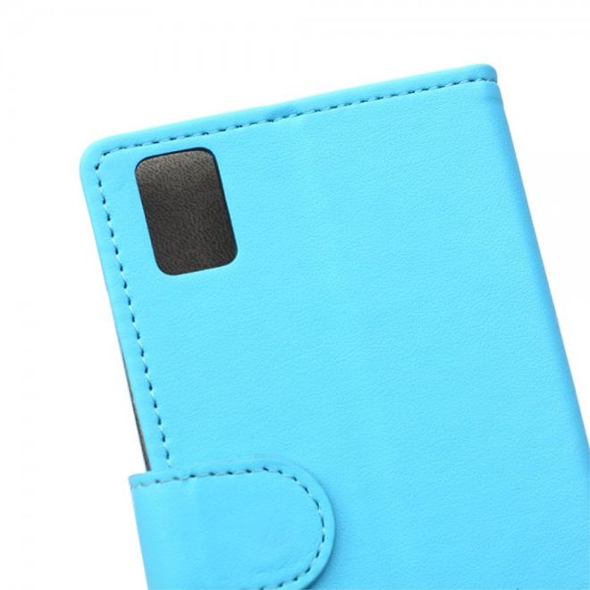 Huawei Honor 7i Klassisches Leder Case mit Standfunktion und Kreditkartenslots - blau