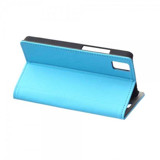 Huawei Honor 7i Klassisches Leder Case mit Standfunktion und Kreditkartenslots - blau