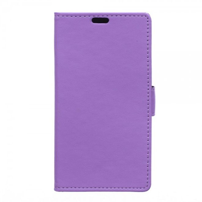 Huawei Honor 7i Klassisches Leder Case mit Standfunktion und Kreditkartenslots - purpur