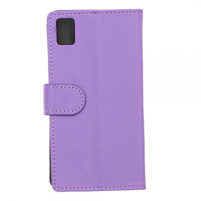 Huawei Honor 7i Klassisches Leder Case mit Standfunktion und Kreditkartenslots - purpur
