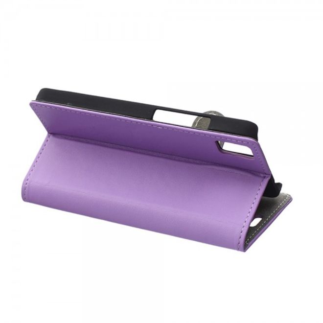 Huawei Honor 7i Klassisches Leder Case mit Standfunktion und Kreditkartenslots - purpur