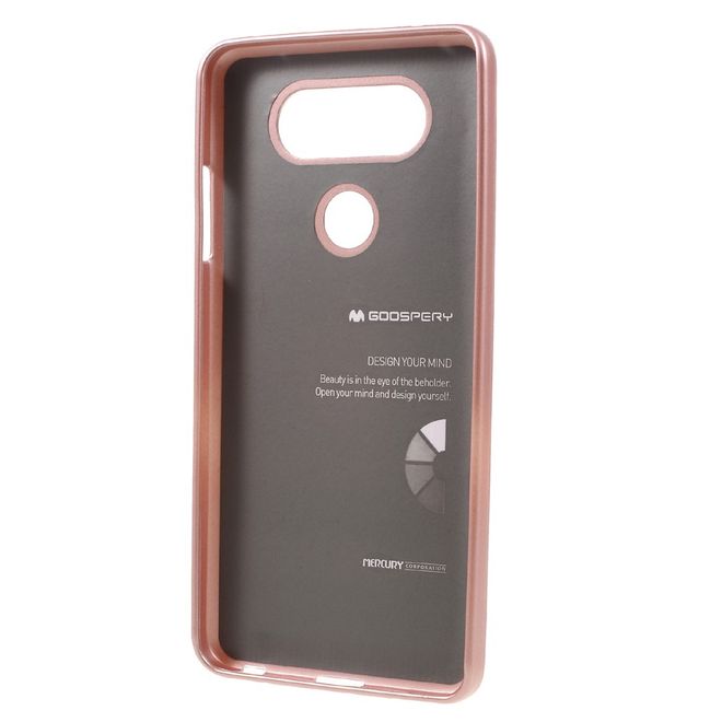 Goospery - Handy Hülle für LG Q6 / Q6 Plus - TPU Soft Case - i Jelly Metal Series - rosegold