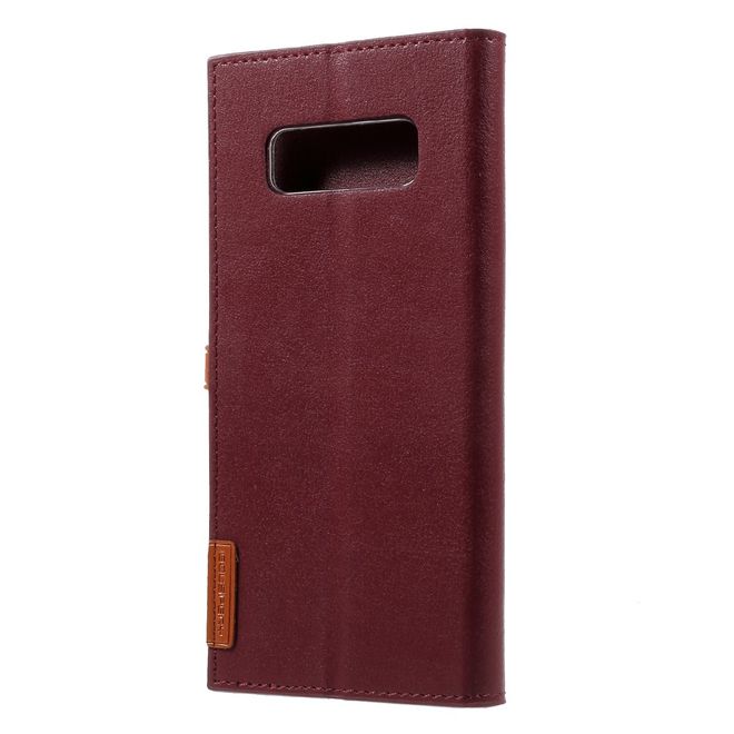 Goospery - Hülle für Samsung Galaxy Note 8 - Kunstleder Case - Romance Diary Series - weinrot/braun