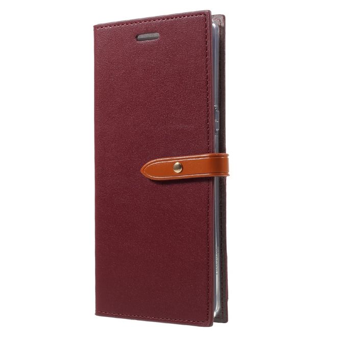 Goospery - Hülle für Samsung Galaxy Note 8 - Kunstleder Case - Romance Diary Series - weinrot/braun