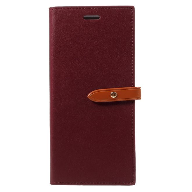 Goospery - Hülle für Samsung Galaxy Note 8 - Kunstleder Case - Romance Diary Series - weinrot/braun