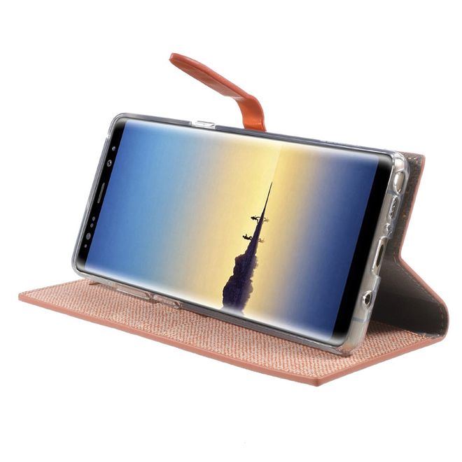Goospery - Samsung Galaxy Note 8 Handy Case - Hülle aus Kunstleder - Milano Diary Series - orange