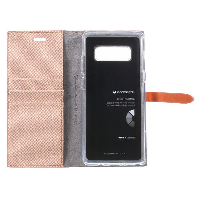 Goospery - Samsung Galaxy Note 8 Handy Case - Hülle aus Kunstleder - Milano Diary Series - orange