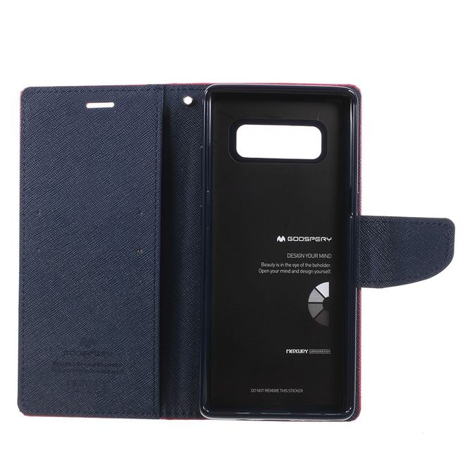 Goospery - Samsung Galaxy Note 8 Hülle - Handy Bookcover - Fancy Diary Series - pink/navy