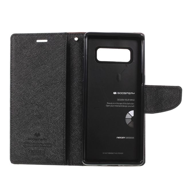 Goospery - Samsung Galaxy Note 8 Hülle - Handy Bookcover - Fancy Diary Series - braun/schwarz