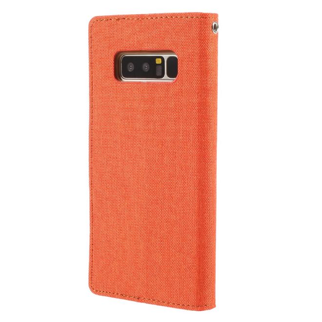 Goospery - Handyhülle für Samsung Galaxy Note 8 - Bookcover - Canvas Diary Series - orange/camel