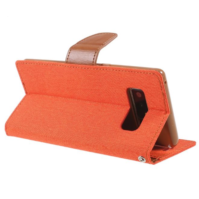 Goospery - Handyhülle für Samsung Galaxy Note 8 - Bookcover - Canvas Diary Series - orange/camel