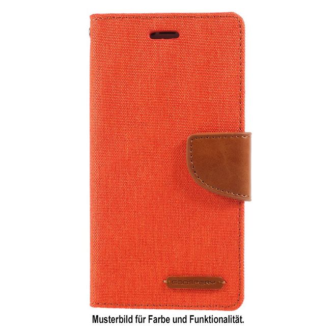 Goospery - Handyhülle für LG V30 - Bookcover - Canvas Diary Series - orange/camel