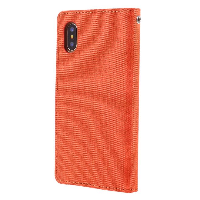 Goospery - Handyhülle für LG V30 - Bookcover - Canvas Diary Series - orange/camel