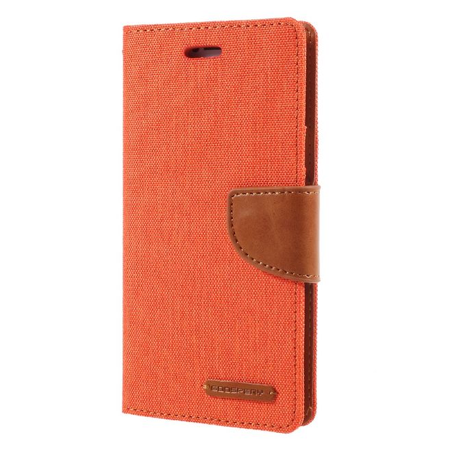 Goospery - Handyhülle für LG V30 - Bookcover - Canvas Diary Series - orange/camel