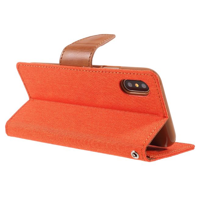 Goospery - Handyhülle für LG V30 - Bookcover - Canvas Diary Series - orange/camel