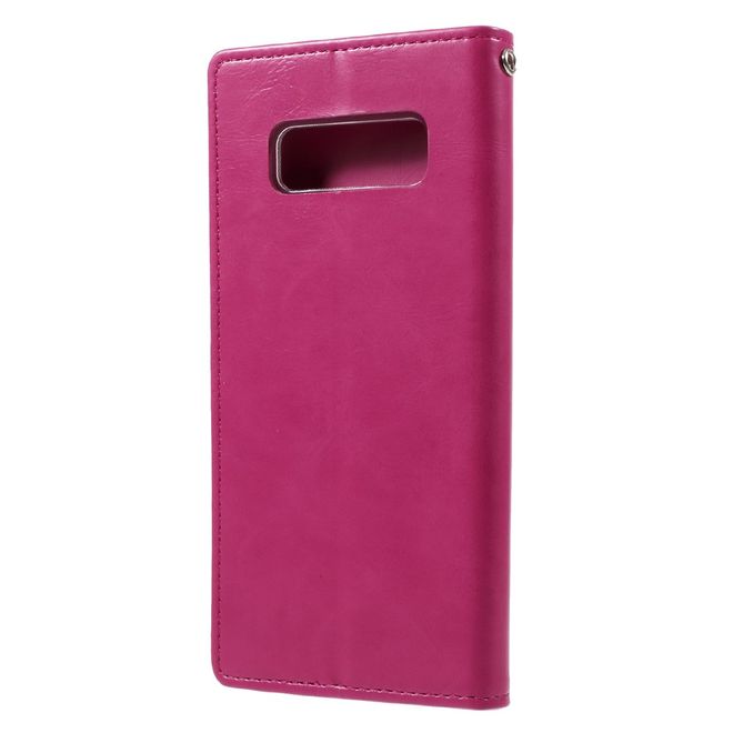 Goospery - Samsung Galaxy Note 8 Handyhülle - Case aus Leder - Bluemoon Flip Series - rosa