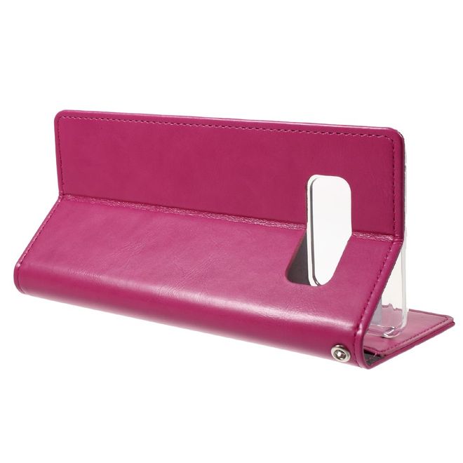 Goospery - Samsung Galaxy Note 8 Handyhülle - Case aus Leder - Bluemoon Flip Series - rosa