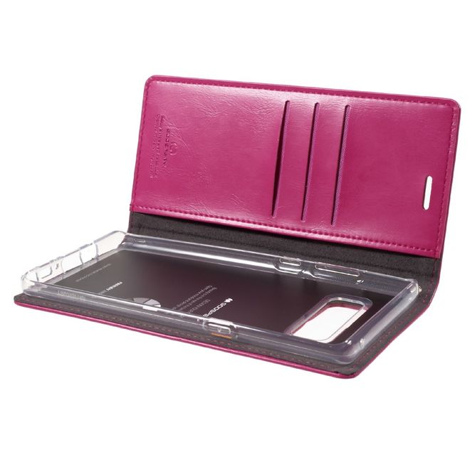 Goospery - Samsung Galaxy Note 8 Handyhülle - Case aus Leder - Bluemoon Flip Series - rosa