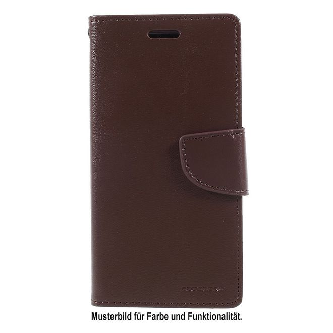 Goospery - Handyhülle für Samsung Galaxy Note 8 - Case aus Leder - Bravo Diary Series - braun