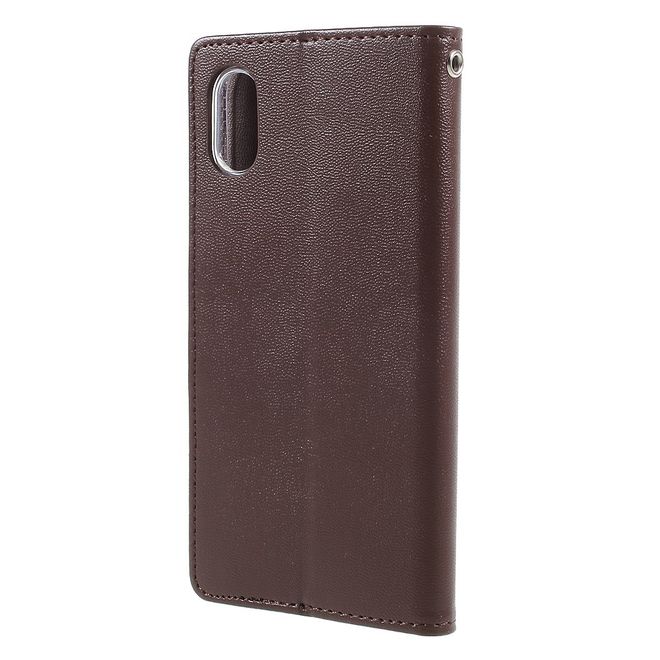 Goospery - Handyhülle für Samsung Galaxy Note 8 - Case aus Leder - Bravo Diary Series - braun