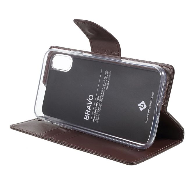 Goospery - Handyhülle für Samsung Galaxy Note 8 - Case aus Leder - Bravo Diary Series - braun