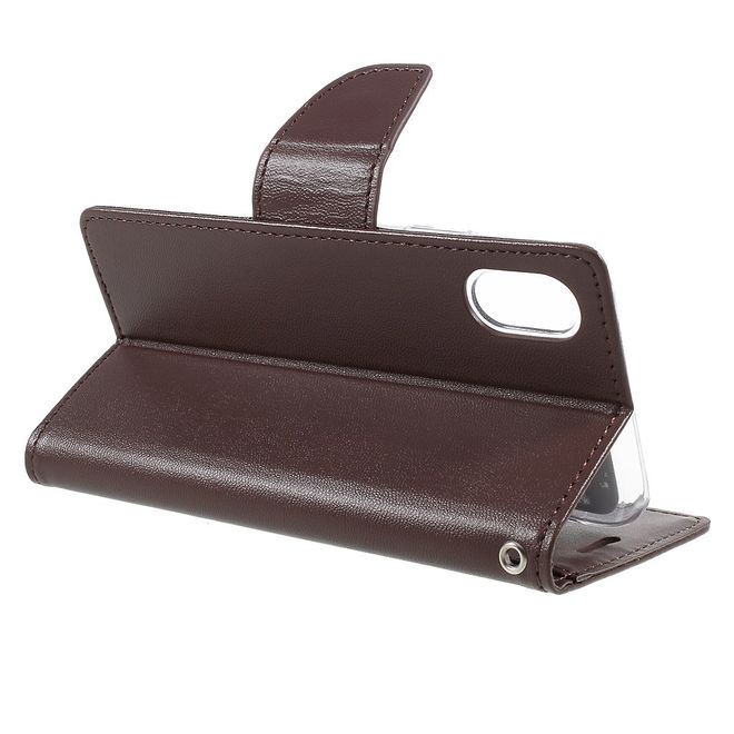 Goospery - Handyhülle für Samsung Galaxy Note 8 - Case aus Leder - Bravo Diary Series - braun